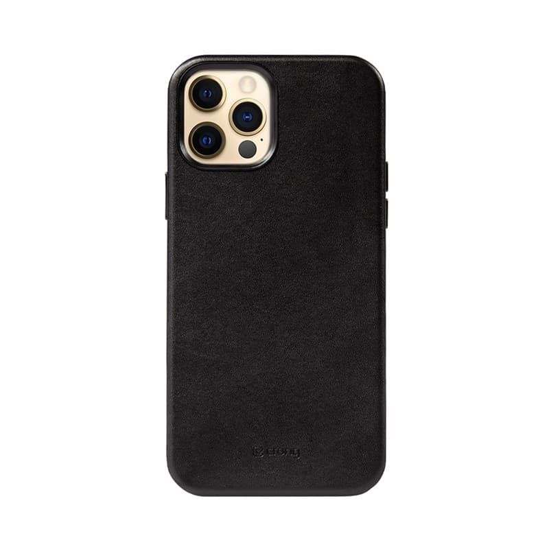 Crong Essential Cover - Custodia in similpelle per iPhone 12 Pro Max (Nero) - 3