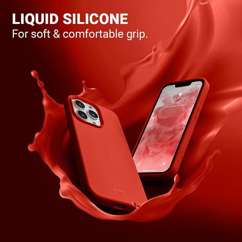 Crong Color Cover - Custodia per iPhone 13 Pro Max (Rosso) - 5