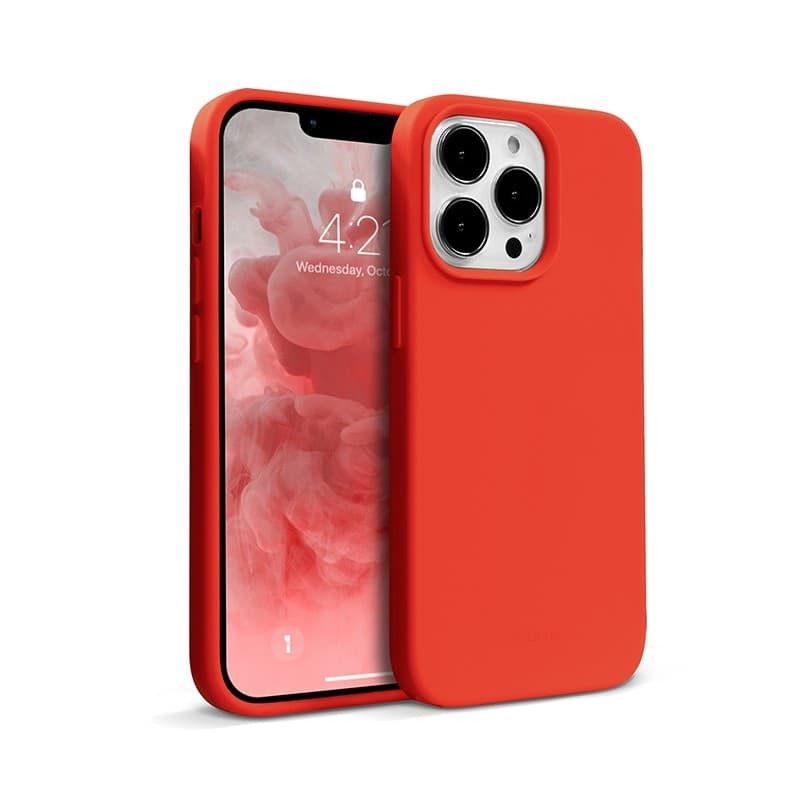 Crong Color Cover - Custodia per iPhone 13 Pro Max (Rosso) - 6