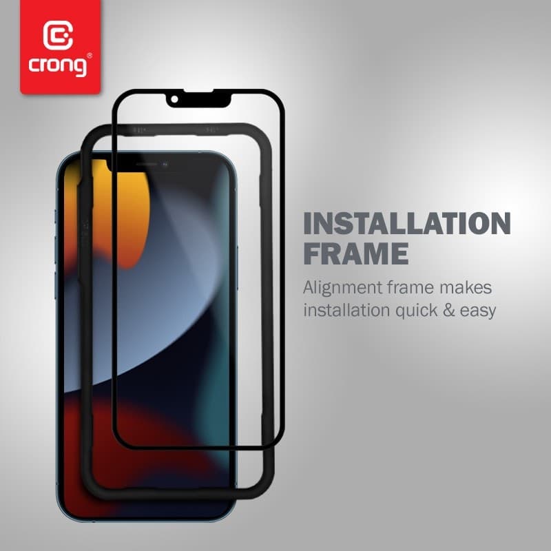 Crong Anti-Bacterial 3D Armor Glass – Vetro temperato 9H per schermo intero iPhone 14 Plus / iPhone 13 Pro Max + telaio di insta - 14