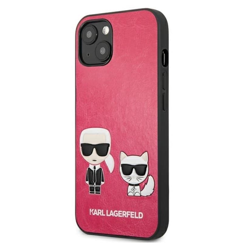 Karl Lagerfeld PU Leather Karl & Choupette Embossed - Case for iPhone 13 Mini (Fuchsia) - 10
