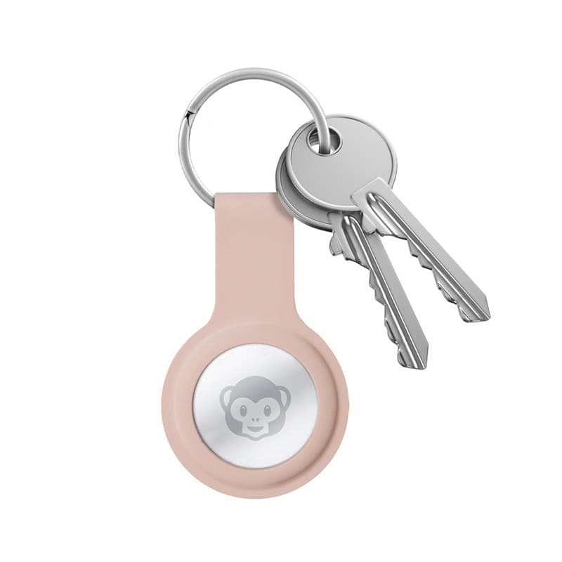 Custodia in silicone Crong con portachiavi – Custodia protettiva portachiavi per Apple AirTag 1/2 (rosa sabbia) - 6