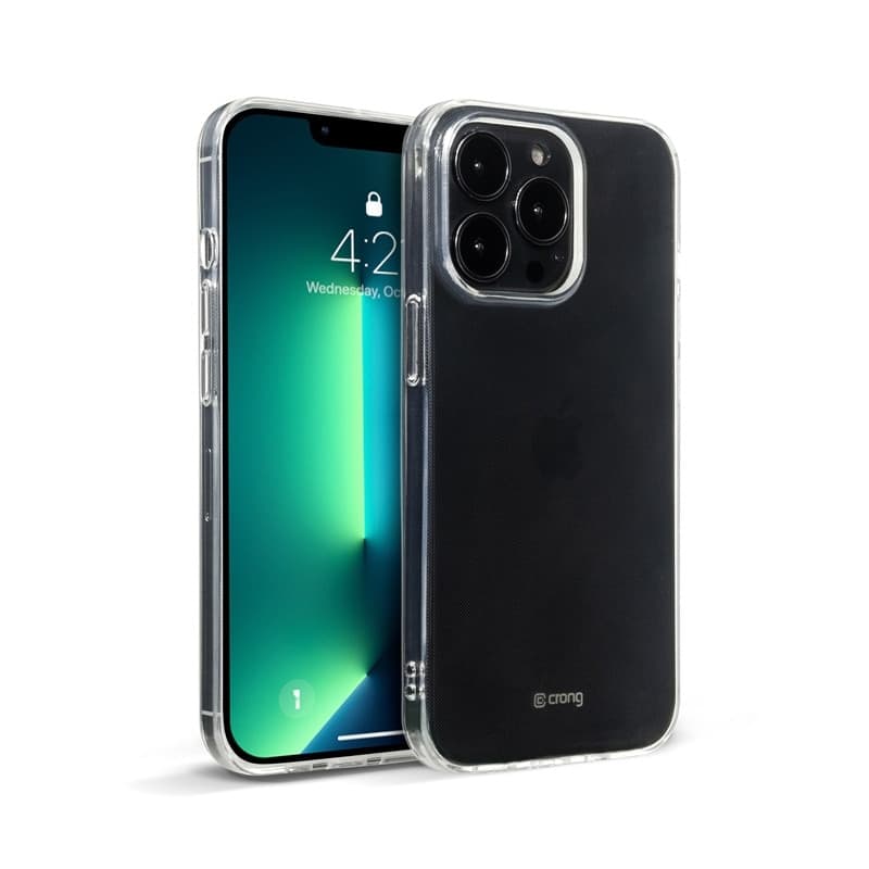 Crong Crystal Slim Cover - Custodia per iPhone 13 Pro Max (trasparente)