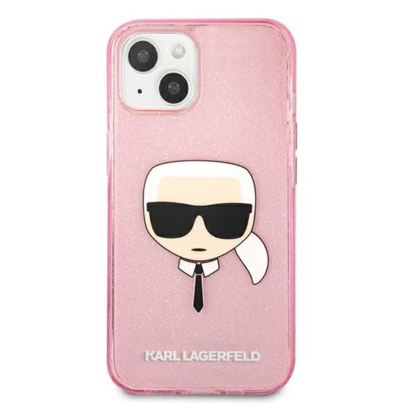 Karl Lagerfeld Karl’s Head Glitter - Case for iPhone 13 Mini (Pink) - 11