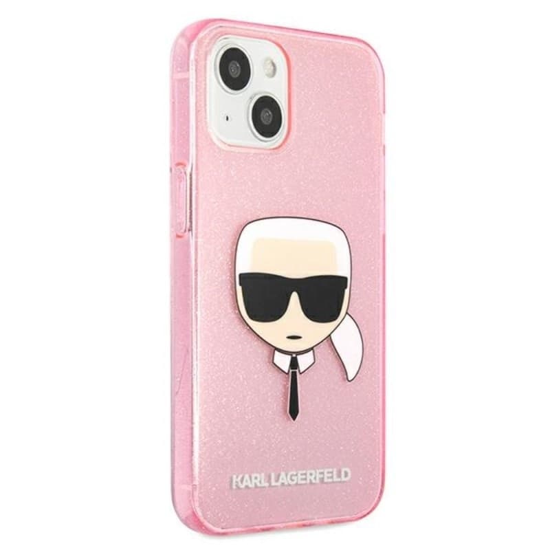 Karl Lagerfeld Karl’s Head Glitter - Case for iPhone 13 Mini (Pink) - 12