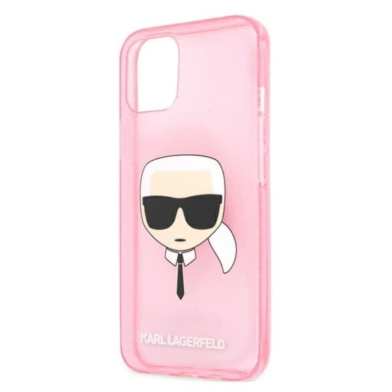 Karl Lagerfeld Karl’s Head Glitter - Case for iPhone 13 Mini (Pink) - 14