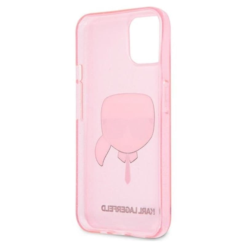 Karl Lagerfeld Karl’s Head Glitter - Case for iPhone 13 Mini (Pink) - 15