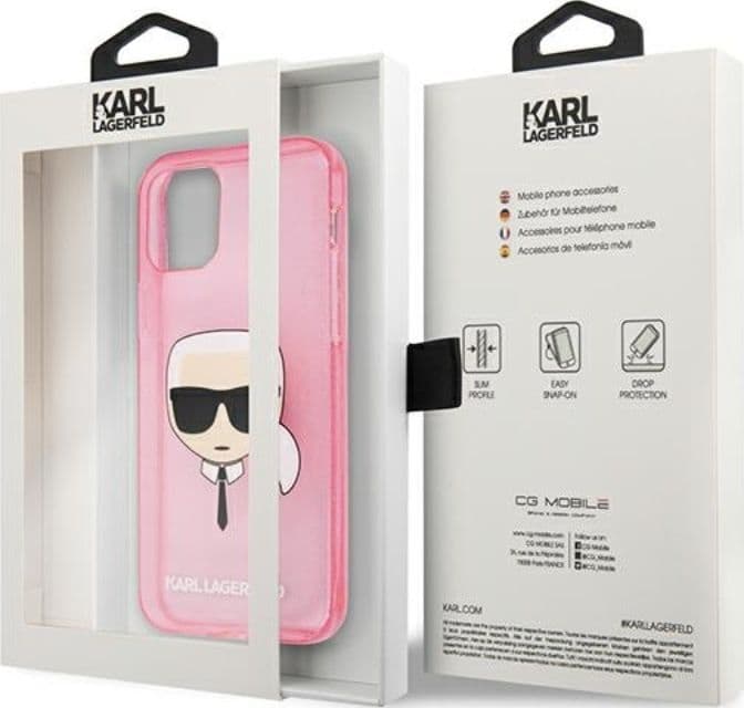 Karl Lagerfeld Karl’s Head Glitter - Case for iPhone 13 Mini (Pink) - 16