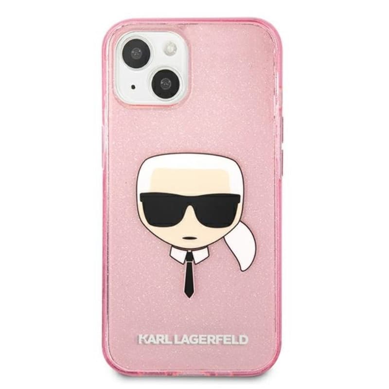Karl Lagerfeld Karl’s Head Glitter - Case for iPhone 13 Mini (Pink) - 3