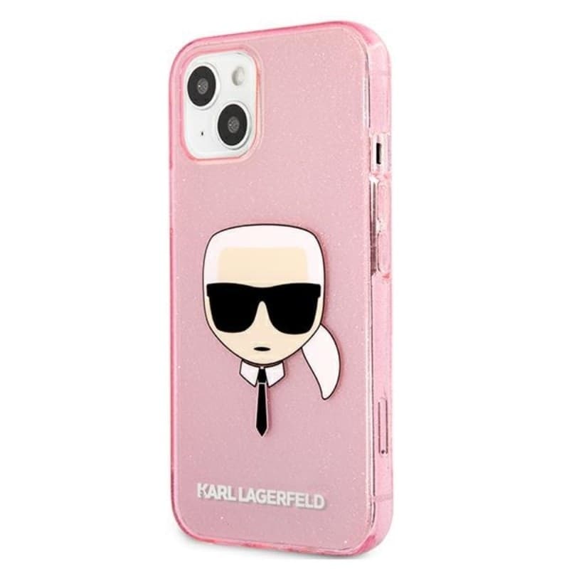 Karl Lagerfeld Karl’s Head Glitter - Case for iPhone 13 Mini (Pink) - 10