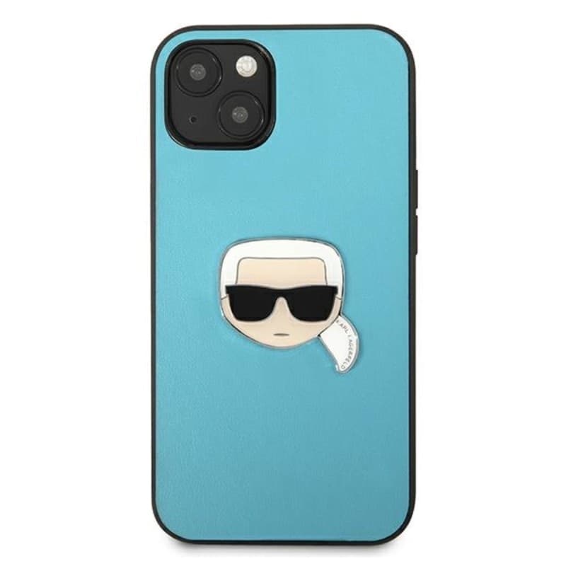 Karl Lagerfeld PU Leather Karl's Head Metal - Case for iPhone 13 mini (Blue) - 11