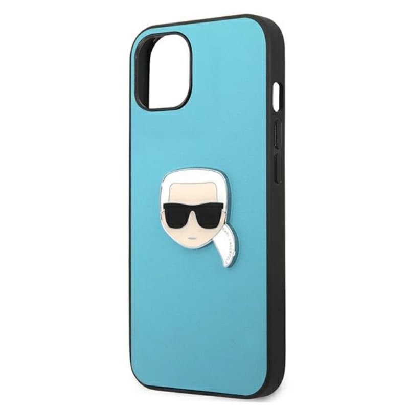 Karl Lagerfeld PU Leather Karl's Head Metal - Case for iPhone 13 mini (Blue) - 6