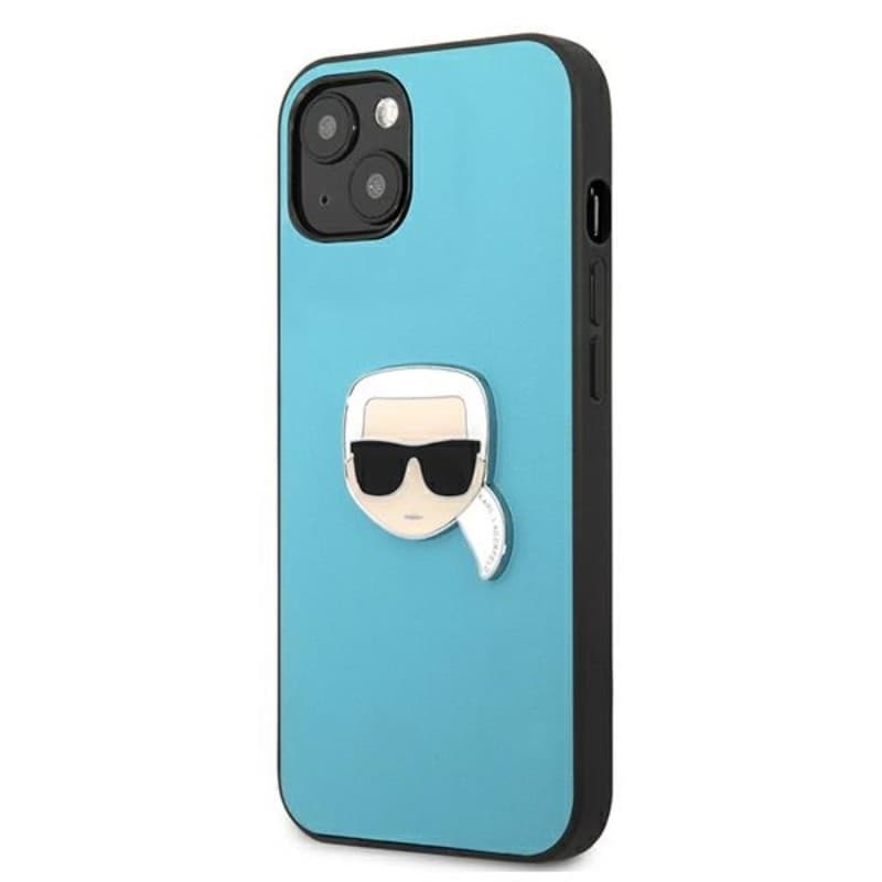 Karl Lagerfeld PU Leather Karl's Head Metal - Case for iPhone 13 mini (Blue) - 10