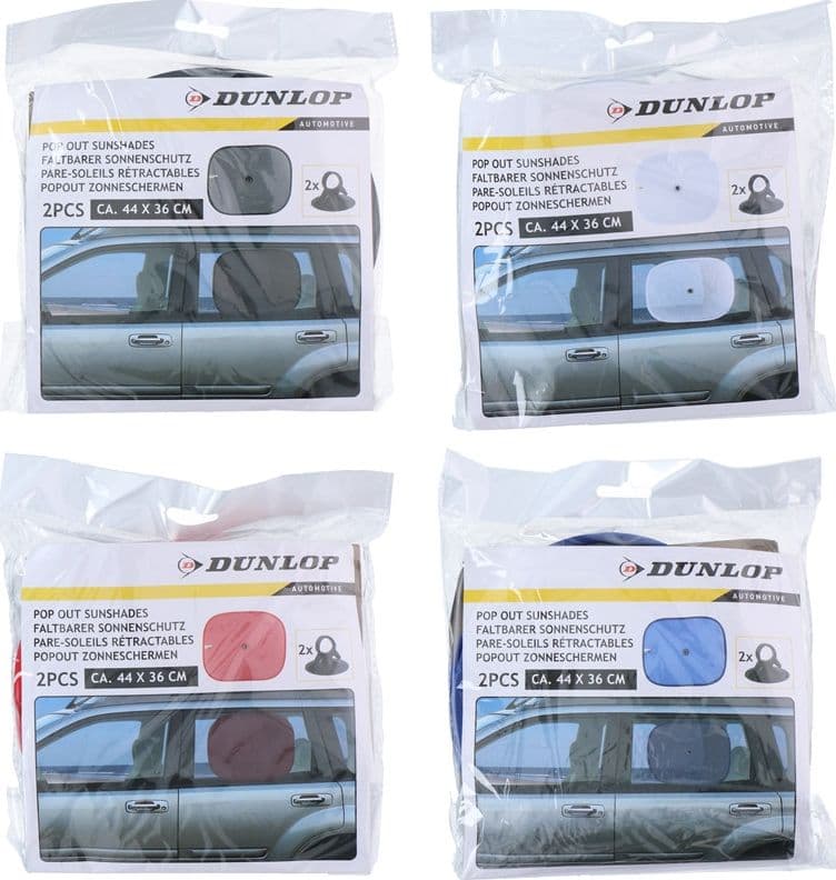 Dunlop - Sun visor for car side windows 36x44 cm 2 pcs (red) - 3