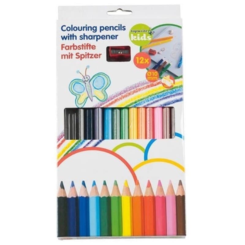 Topwrite - 12pcs pencil crayons set. with a sharpener - 4