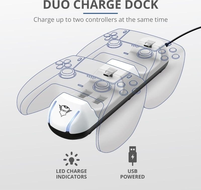 Trust GXT250 - Charger for 2 PS5 Pads - 19