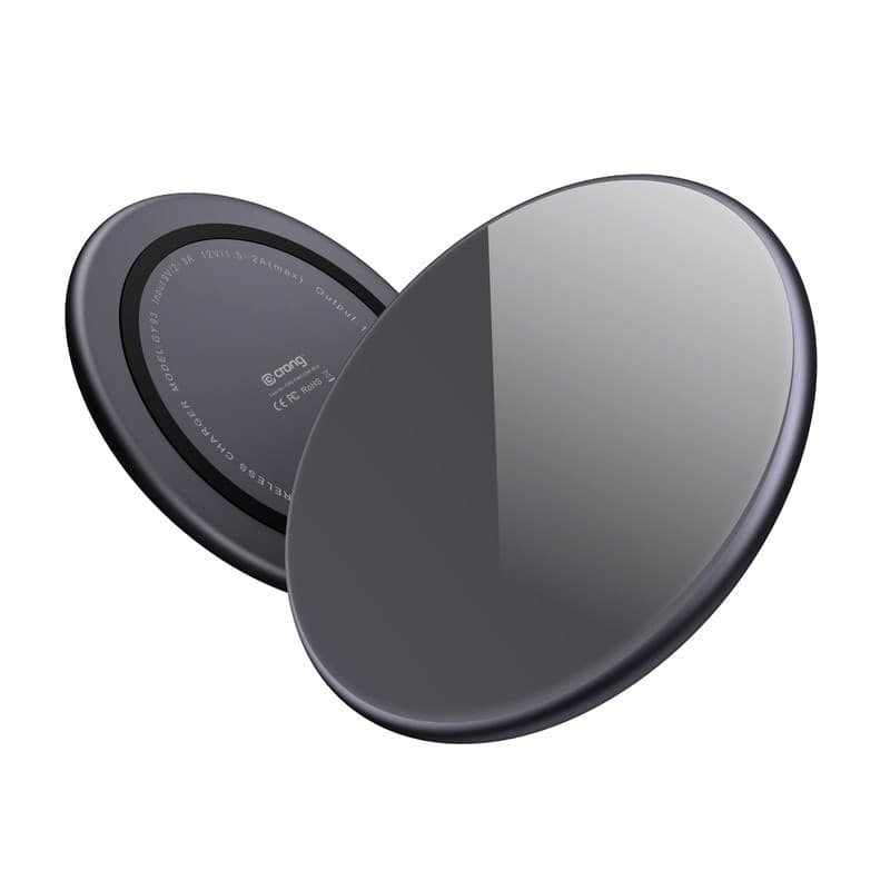 Caricabatterie wireless rapido Crong PowerSpot – Caricabatterie wireless Qi USB-C in alluminio da 15 W con rivestimento in vetro - 11