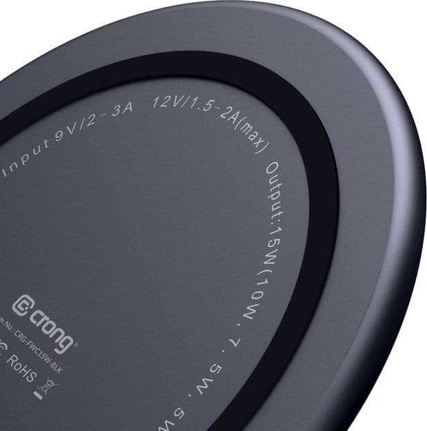 Caricabatterie wireless rapido Crong PowerSpot – Caricabatterie wireless Qi USB-C in alluminio da 15 W con rivestimento in vetro - 3