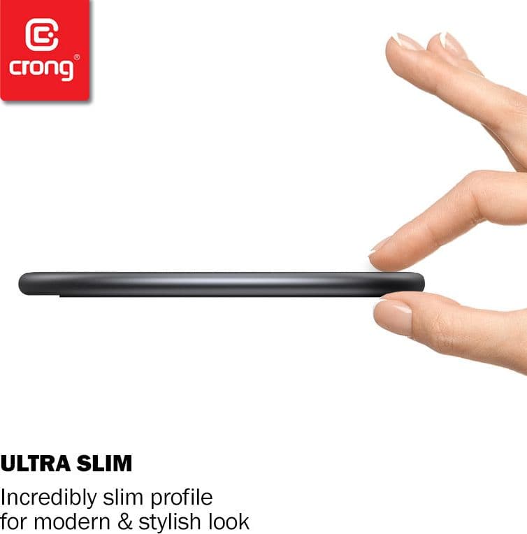 Caricabatterie wireless rapido Crong PowerSpot – Caricabatterie wireless Qi USB-C in alluminio da 15 W con rivestimento in vetro - 10