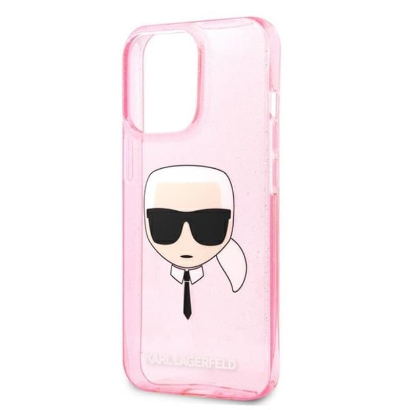 Karl Lagerfeld Karl’s Head Glitter - Case for iPhone 13 Pro Max (Pink) - 14