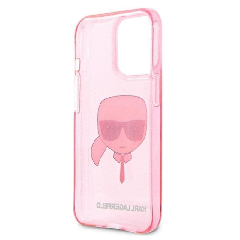 Karl Lagerfeld Karl’s Head Glitter - Case for iPhone 13 Pro Max (Pink) - 15