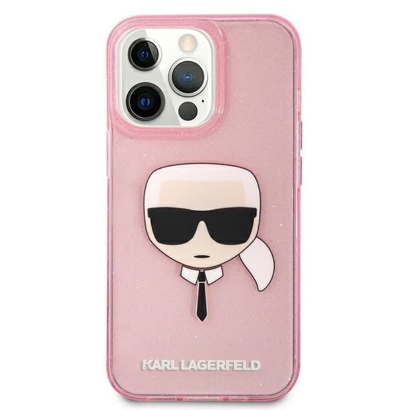 Karl Lagerfeld Karl’s Head Glitter - Case for iPhone 13 Pro Max (Pink) - 3