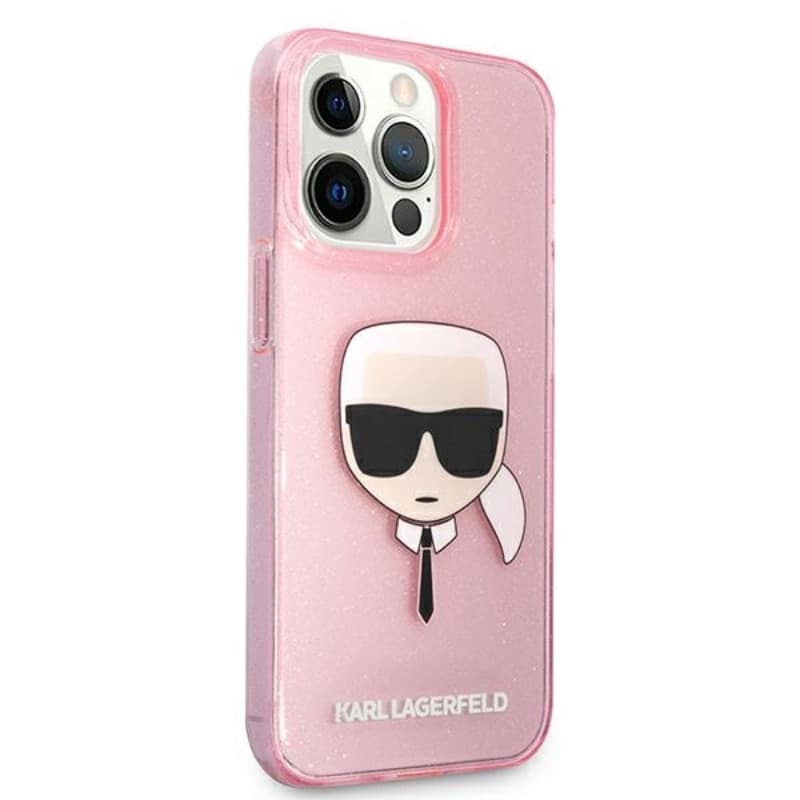 Karl Lagerfeld Karl’s Head Glitter - Case for iPhone 13 Pro Max (Pink) - 4