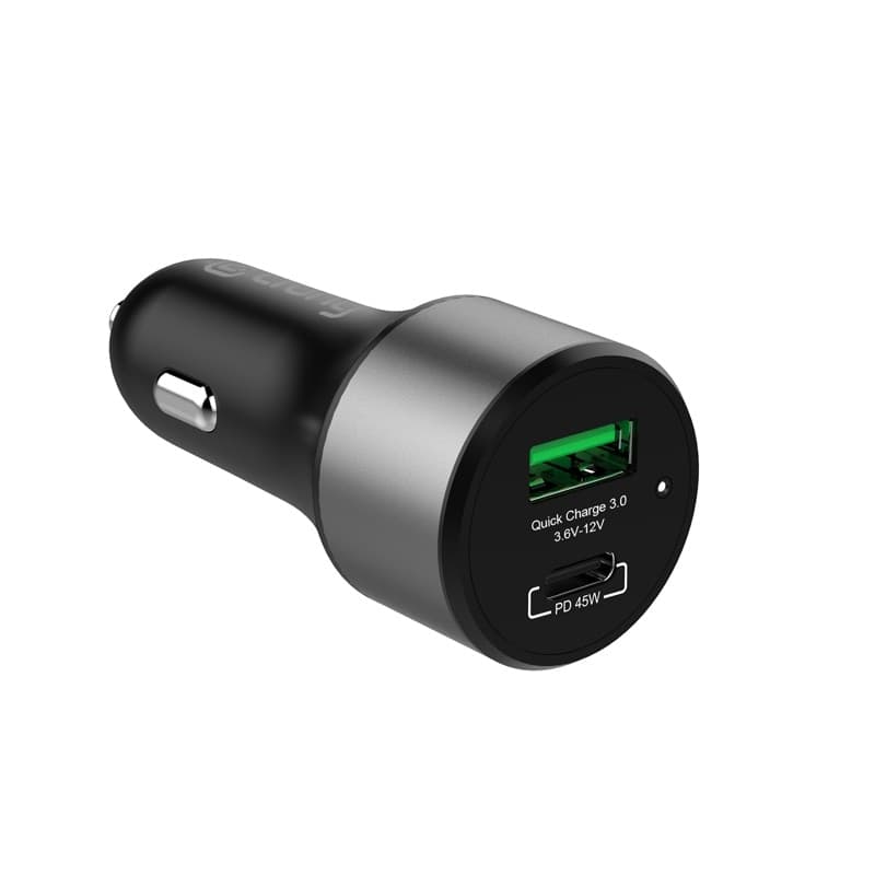 Caricabatterie per auto Crong Power 63W – Caricabatterie per auto USB-C PD 45W + USB QC 3.0 18W (nero) - 8