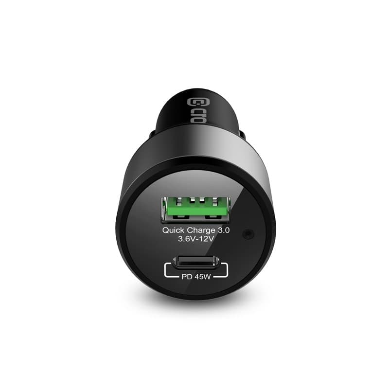 Caricabatterie per auto Crong Power 63W – Caricabatterie per auto USB-C PD 45W + USB QC 3.0 18W (nero) - 9