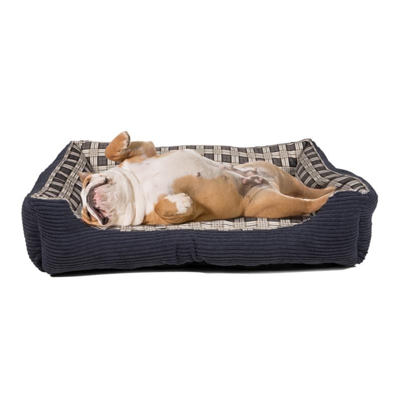 Soft bed sofa for a dog 75 x 58 x 19 cm size. L (navy blue) - 3