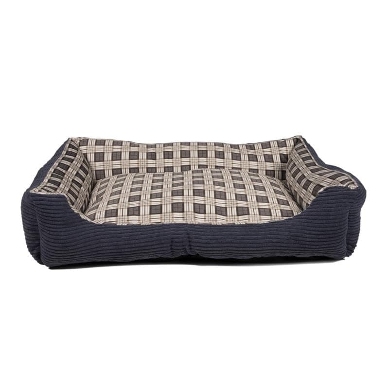Soft bed sofa for a dog 75 x 58 x 19 cm size. L (navy blue) - 4