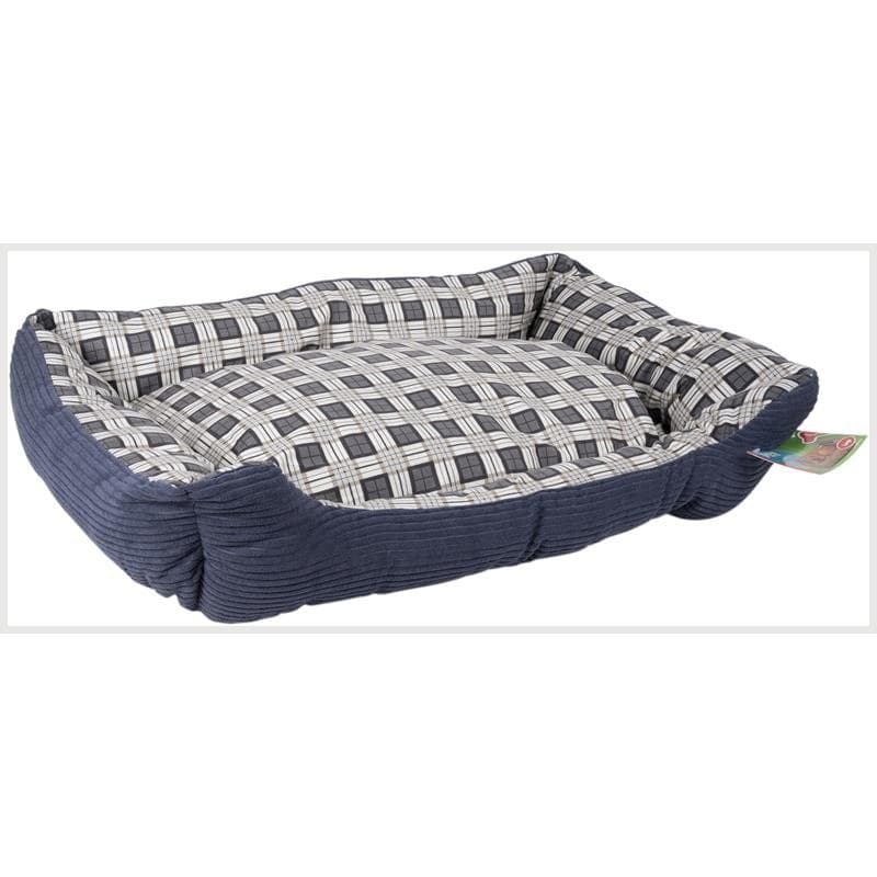 Soft bed sofa for a dog 75 x 58 x 19 cm size. L (navy blue) - 5