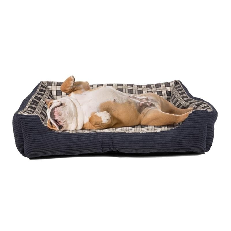 Soft bed sofa for a dog 75 x 58 x 19 cm size. L (navy blue) - 6
