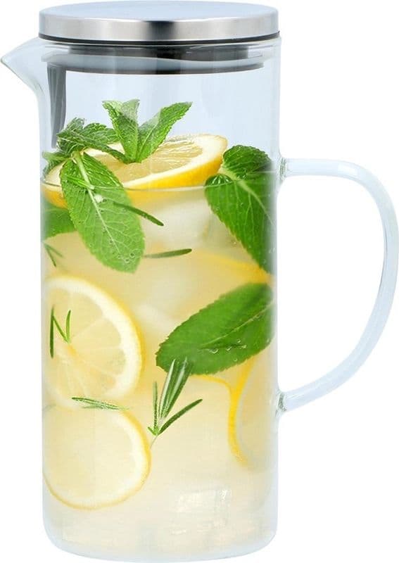 Alpina - A jug with a lid made of borosilicate glass, 1.3l - 6