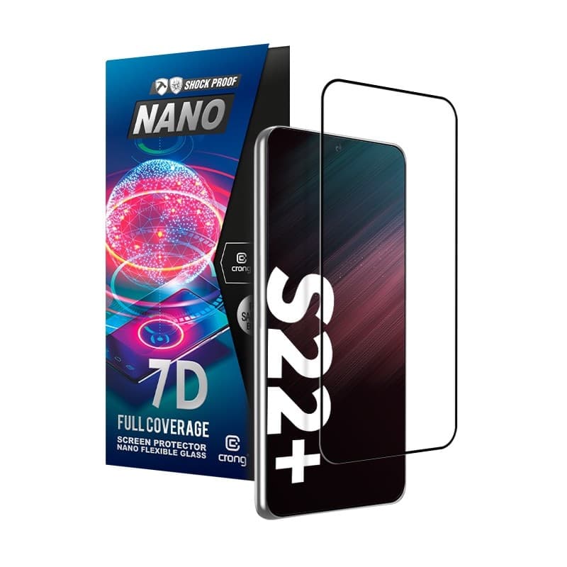 Crong 7D Nano Flexible Glass - Vetro ibrido 9H per l'intero schermo del Samsung Galaxy S22+ - 8