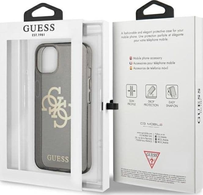 Guess Glitter 4G Big Logo - Case for iPhone 13 mini (Black) - 16
