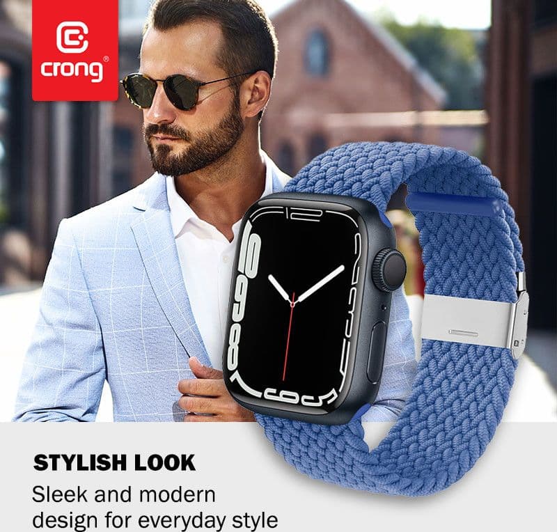 Crong Wave Band – Cinturino intrecciato per Apple Watch 38/40/41/42 mm (blu) - 10