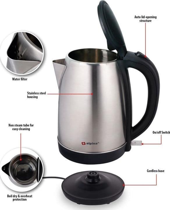Alpina - Electric kettle 1.7L 1850 - 2200 W - 18