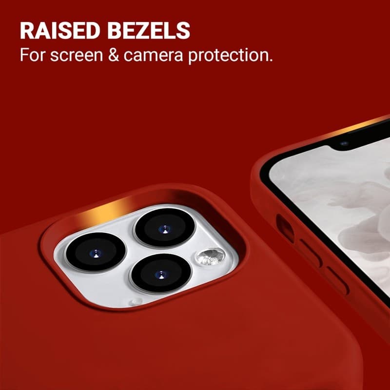 Crong Color Cover Magnetic - Custodia MagSafe per iPhone 13 Pro Max (Rosso) - 7