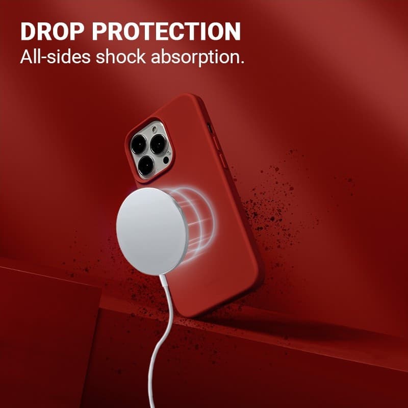 Crong Color Cover Magnetic - Custodia MagSafe per iPhone 13 Pro Max (Rosso) - 8