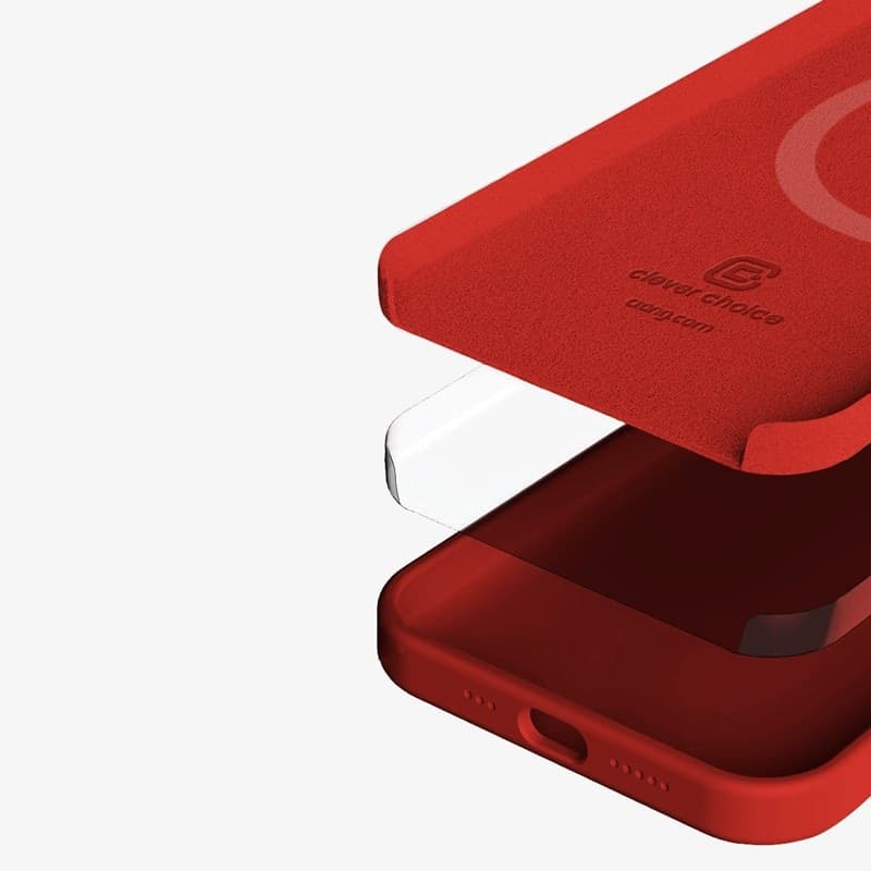 Crong Color Cover Magnetic - Custodia MagSafe per iPhone 13 Pro Max (Rosso) - 9