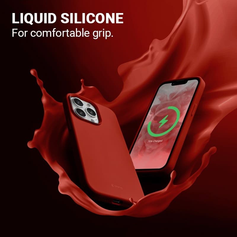 Crong Color Cover Magnetic - Custodia MagSafe per iPhone 13 Pro Max (Rosso) - 10