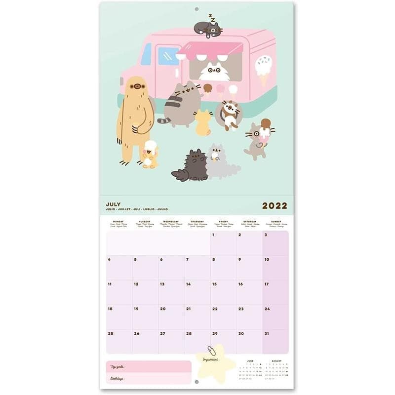 Pusheen - Calendario da parete 2022 della collezione Foodie 30 x 30 cm - 5