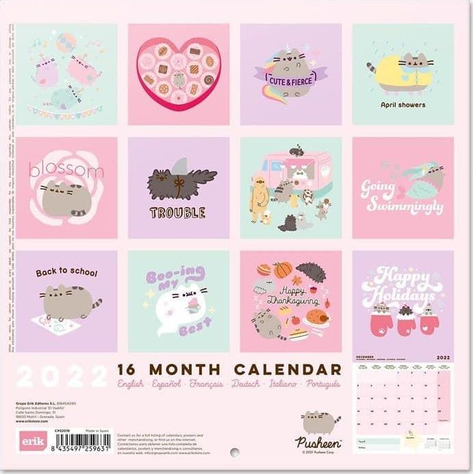 Pusheen - Calendario da parete 2022 della collezione Foodie 30 x 30 cm - 8
