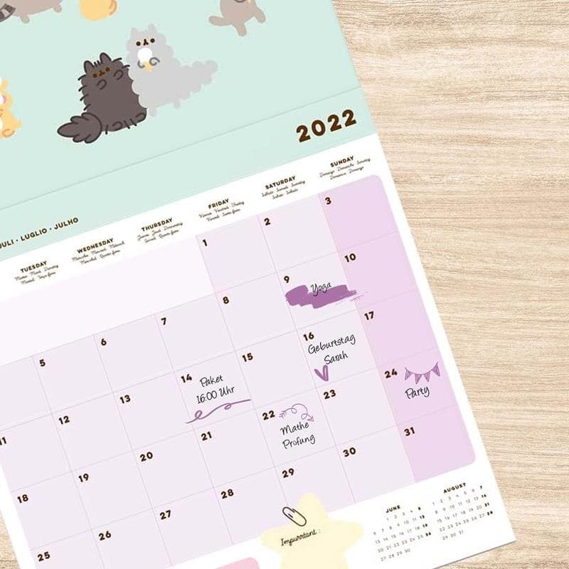 Pusheen - Calendario da parete 2022 della collezione Foodie 30 x 30 cm - 10