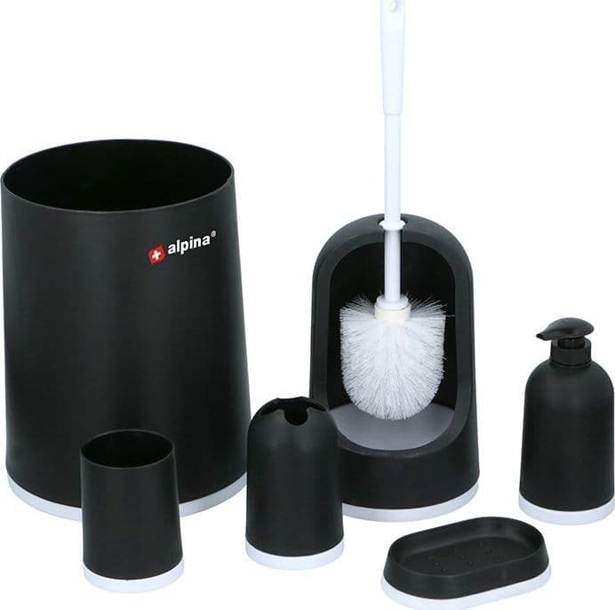 Alpina - bathroom set 6 items (black/white) - 4