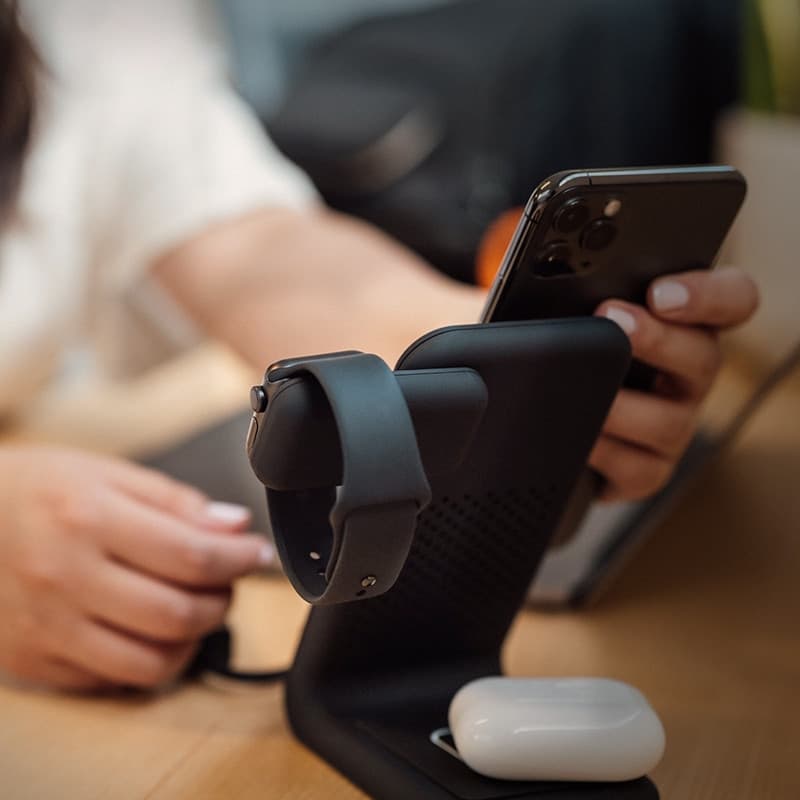 STM ChargeTree Swing 3-in-1 Charging Station for Phone, AirPods, Apple Watch - Black - 5