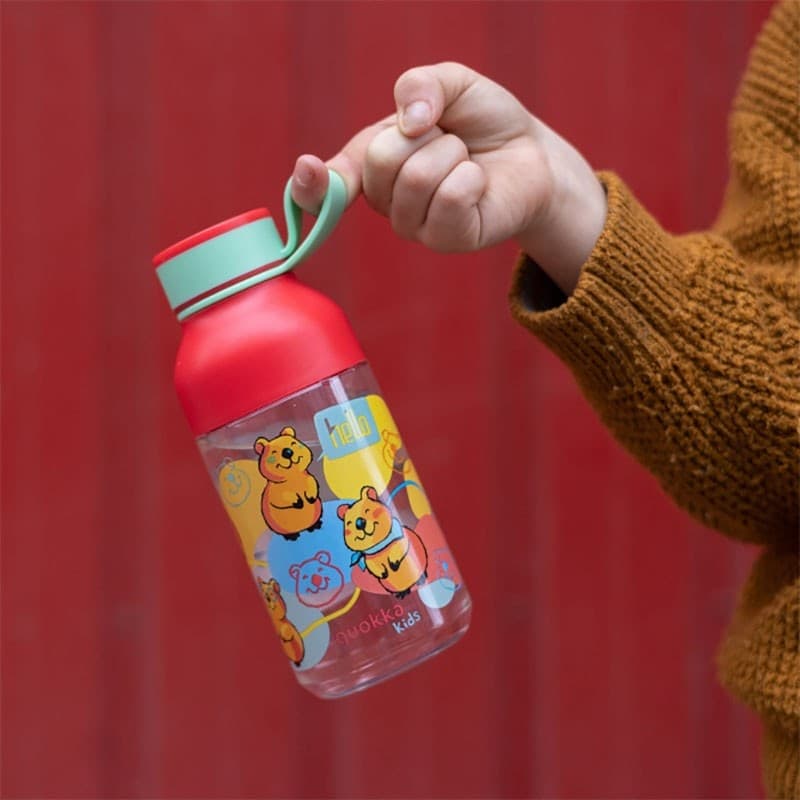 Quokka Ice Kids con cinturino - borraccia ecozen da 430 ml con cinturino (Happy Quokka) - 4