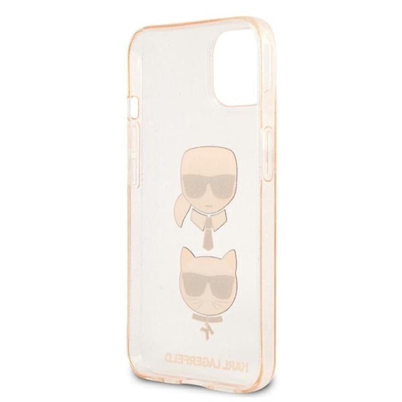 Karl Lagerfeld Glitter Karl & Choupette Head - Case for iPhone 13 mini (Gold) - 15