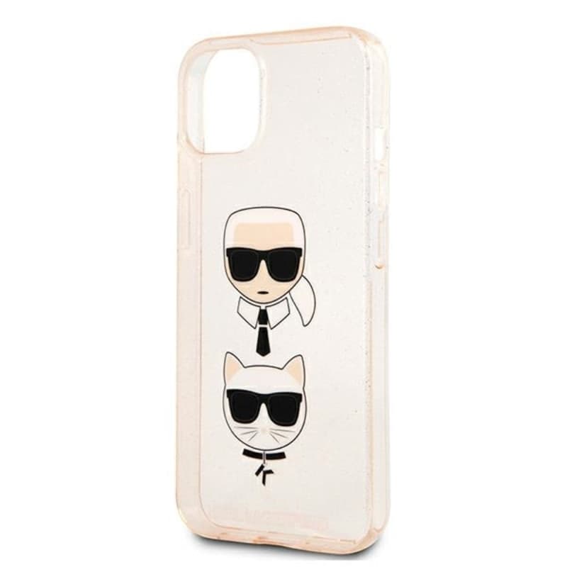 Karl Lagerfeld Glitter Karl & Choupette Head - Case for iPhone 13 mini (Gold) - 6